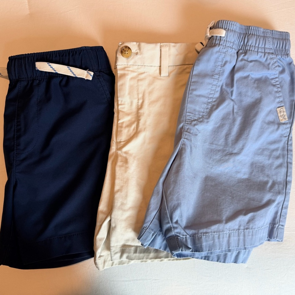 Vineyard Vines & Crew Cuts Boys 3-Pack Shorts - Navy, Cream, Light Blue